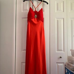 CACHE Red Satin/Silk Evening Gown for the Holidays, Wedding or Date Night Size 2
